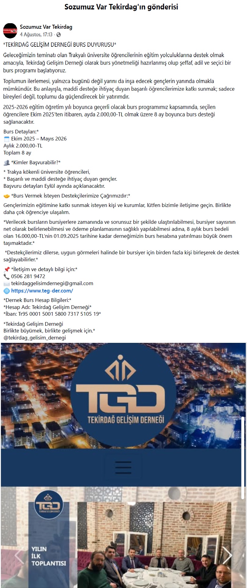 Trakya Söz Haber Sitesindeki Haber Metnimiz