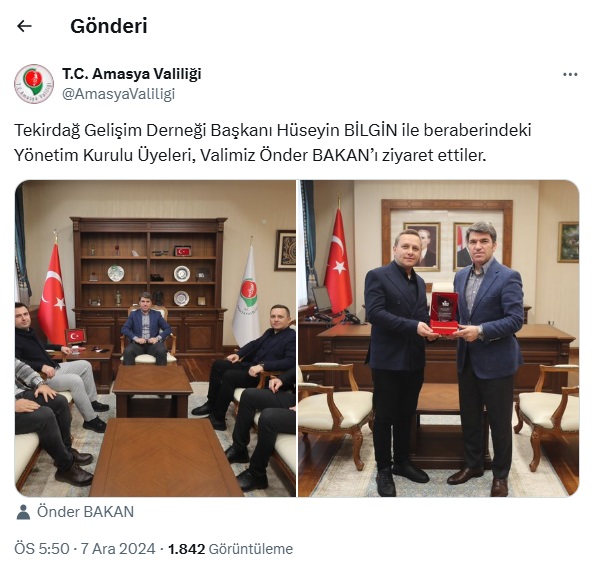 Teg-Der Amasya Valiliği Ziyaretimiz